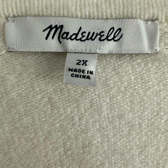 Madewell Kent Colorblock Stripe Cardigan Sweater in Antique Cream - Picture 4 of 8